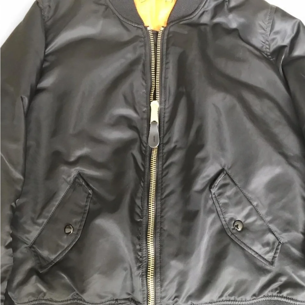 Alpha Industries MA-1 Flight Bomber Jacket | Black | Size Large - Picture 4 of 8